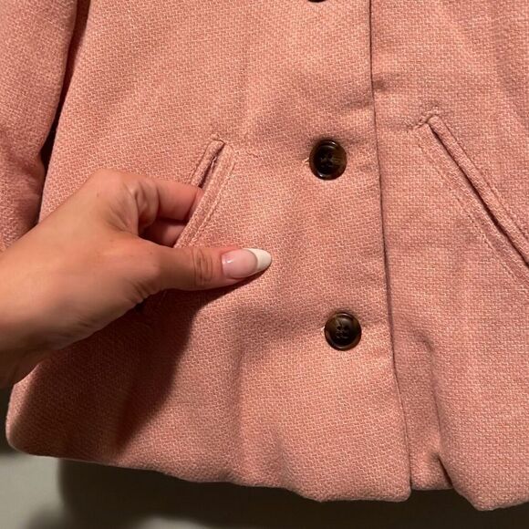 Max Studio Baby Pink Cream Top Faux Fur Trim Collar Coat Set 2-Piece Size 2T NWT - Picture 2 of 10